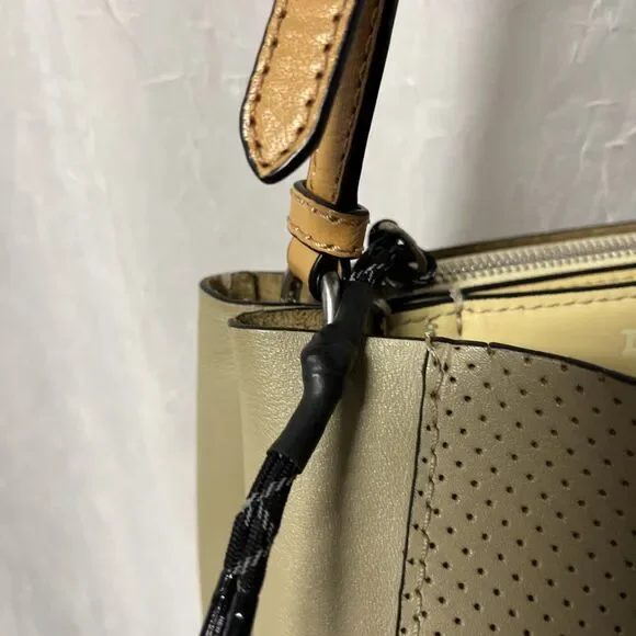 Rag & Bone Light Sand Perforated Passenger Crossbody Leather Bag